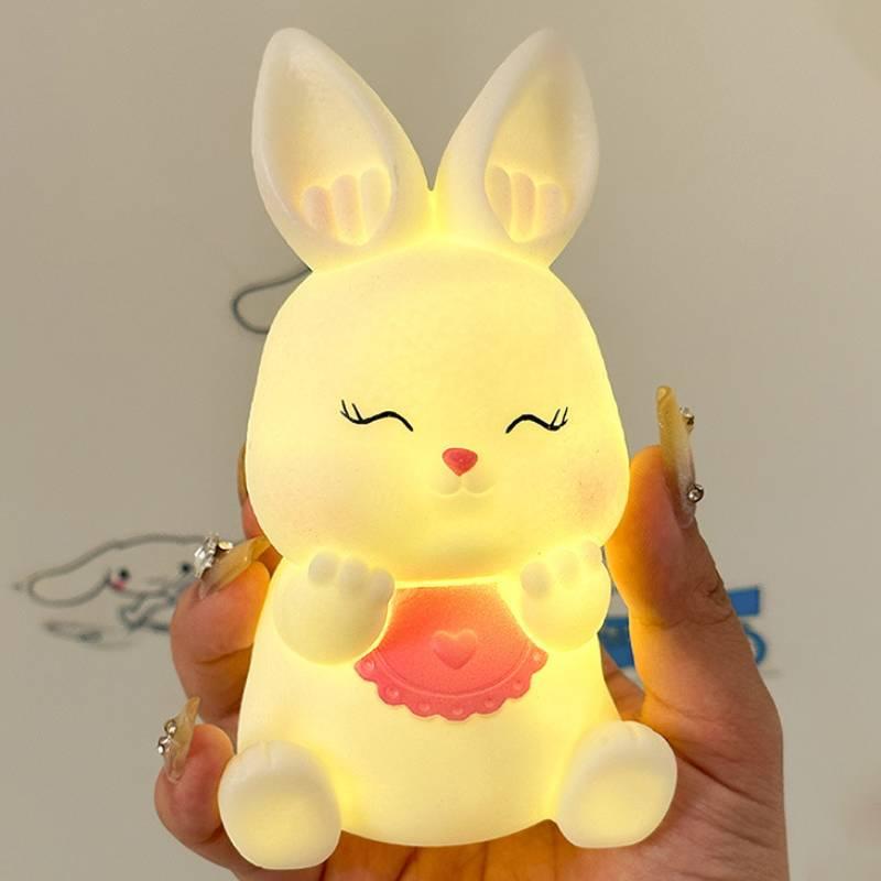 Creative Cartoon Rabbit Night Light Adorable Bedside Lamp Cute Decorative Gift Atmosphere Light