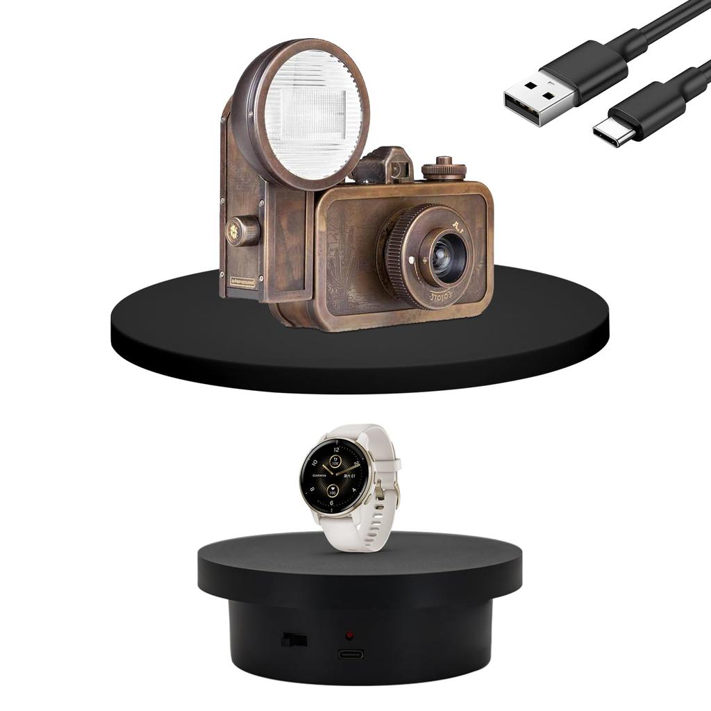 14cm USB Powered Electric Rotating Display Stand Jewelry Photography Turntable