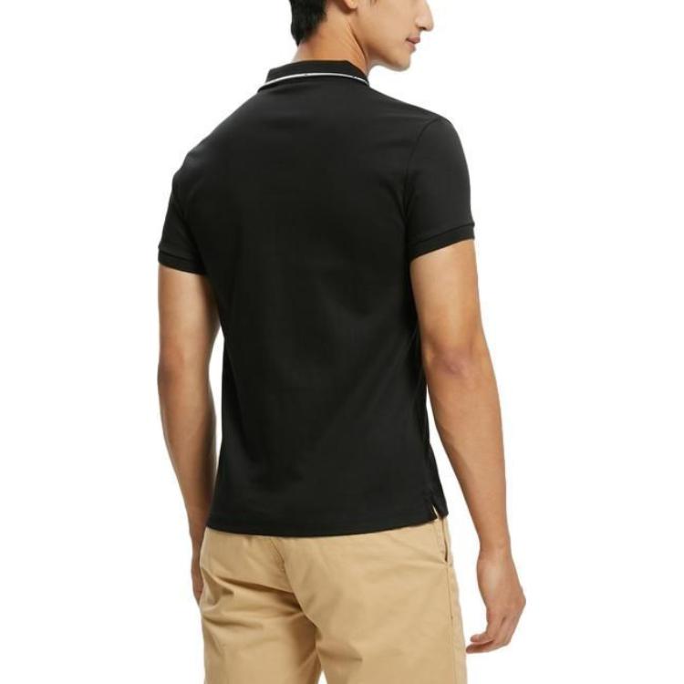 Calvin Klein Letter Polo Neck Simple Short Sleeve Polo Shirt Men Tops Black J320563-BEH