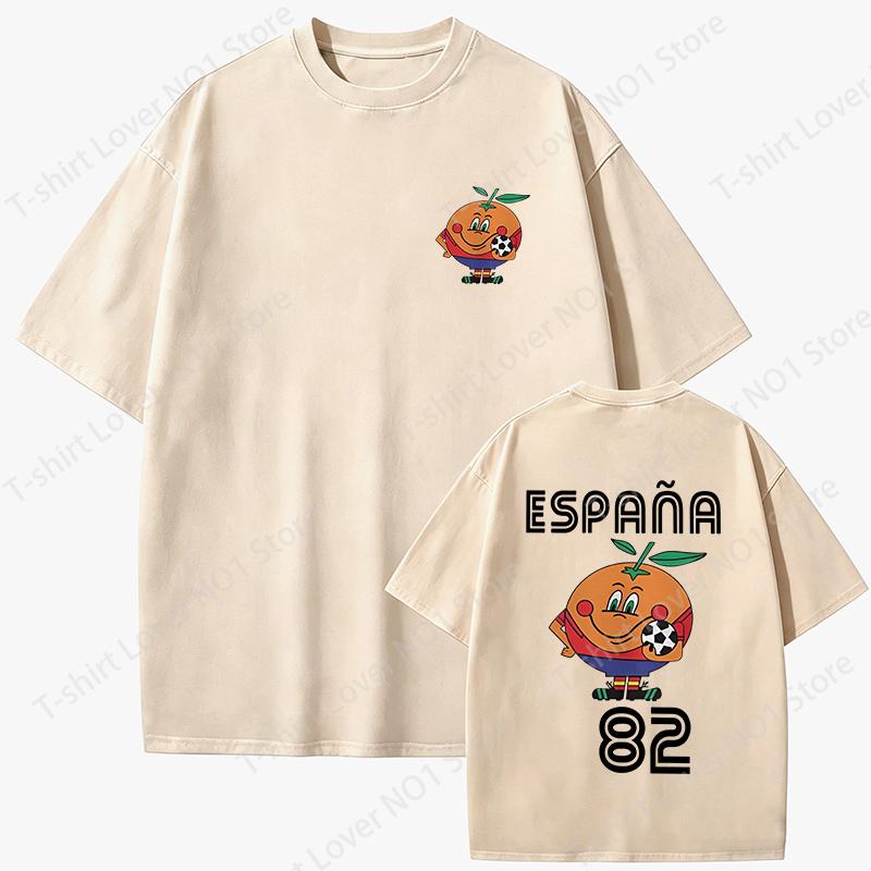 T-shirt Espana 82 Spain Mascot 1982 Soccer Football Print T-shirt Women Men Loose Short Sleeve Naranjito T Shirt