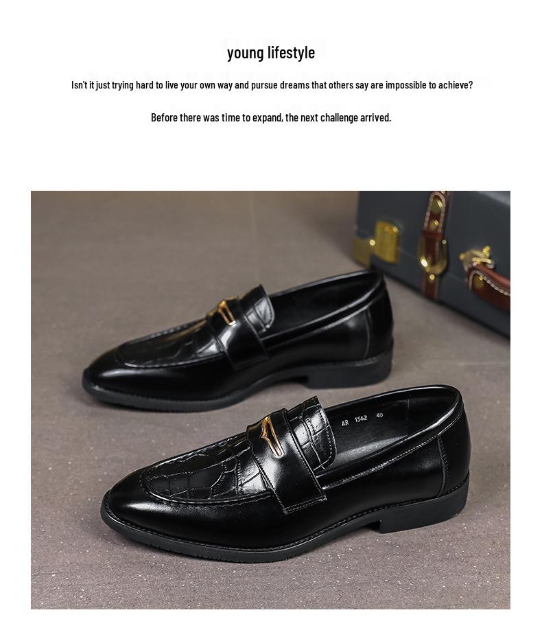 Men's British Style Leather Loafers - Breathable, Formal & Casual Slip-on Shoes
