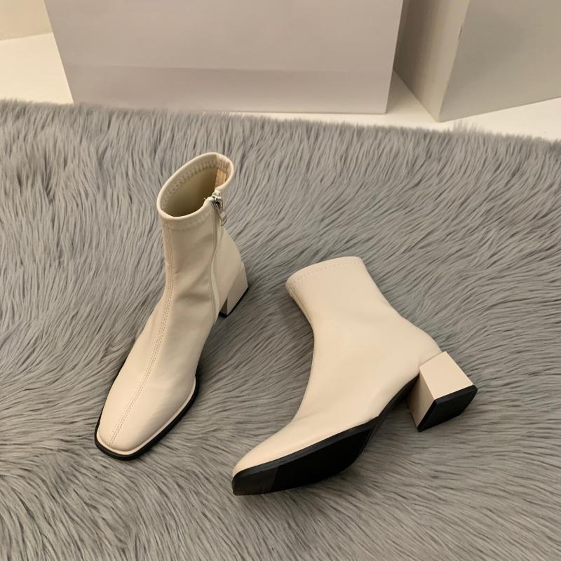 High-end Shoes, High Heels, Ankle Boots, Fleece New Boots, Women's Boots