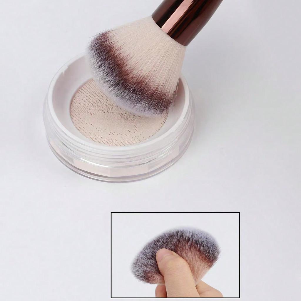 1Pc Dual-Ended Foundation & Blush Brush Soft Bristle, For All Skin Types Perfect For Flawless Application Of Liquid, Cream, And Powder Makeup Brush