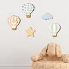 5 Pcs Hot Air Balloon Wall Decor with Star And Cloud Boho Wooden Wall Art Sign Cartoon Sheep Hot Air Balloon Nursery Wall Sculpture for Bedroom