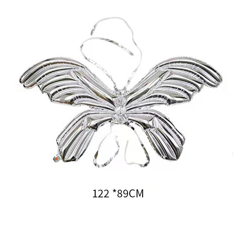 Large Iridescent Butterfly Wing Balloon (122x89 Cm) - Colorful Aluminum Film Inflatable for Photo Shoots