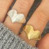 BF CLUB  Silver Color Rings for Women Fashion Geometric Handmade Irregular Heart Gold Ring Party Christmas Gift