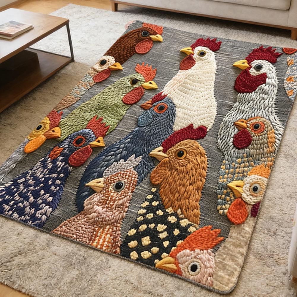 Vintage Rooster Fleece Blanket Soft Flannel Throw with Rooster All-Season Cozy Blanket Fun Chicken Head Pattern Plush Blanket