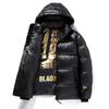 Unisex Black Gold Short Cold-Proof Jacket - Thick, Warm, Trendy Casual Outerwear for Couples