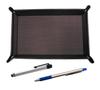Shibochoco Color Cowhide Pen Tray Metal Touch Stick Silver and FB325 Aluminum Straight Knock Ballpoint Pen Set Blue TRATYO-ALST-FB325-L