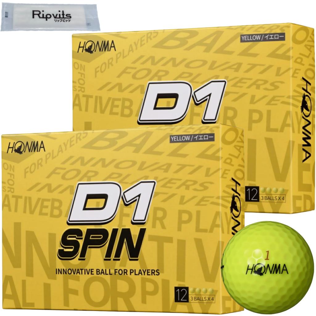Honma Golf D1 SPIN Gul BT2301 2023 2 dussin 24 bollar rengöringsark set Original