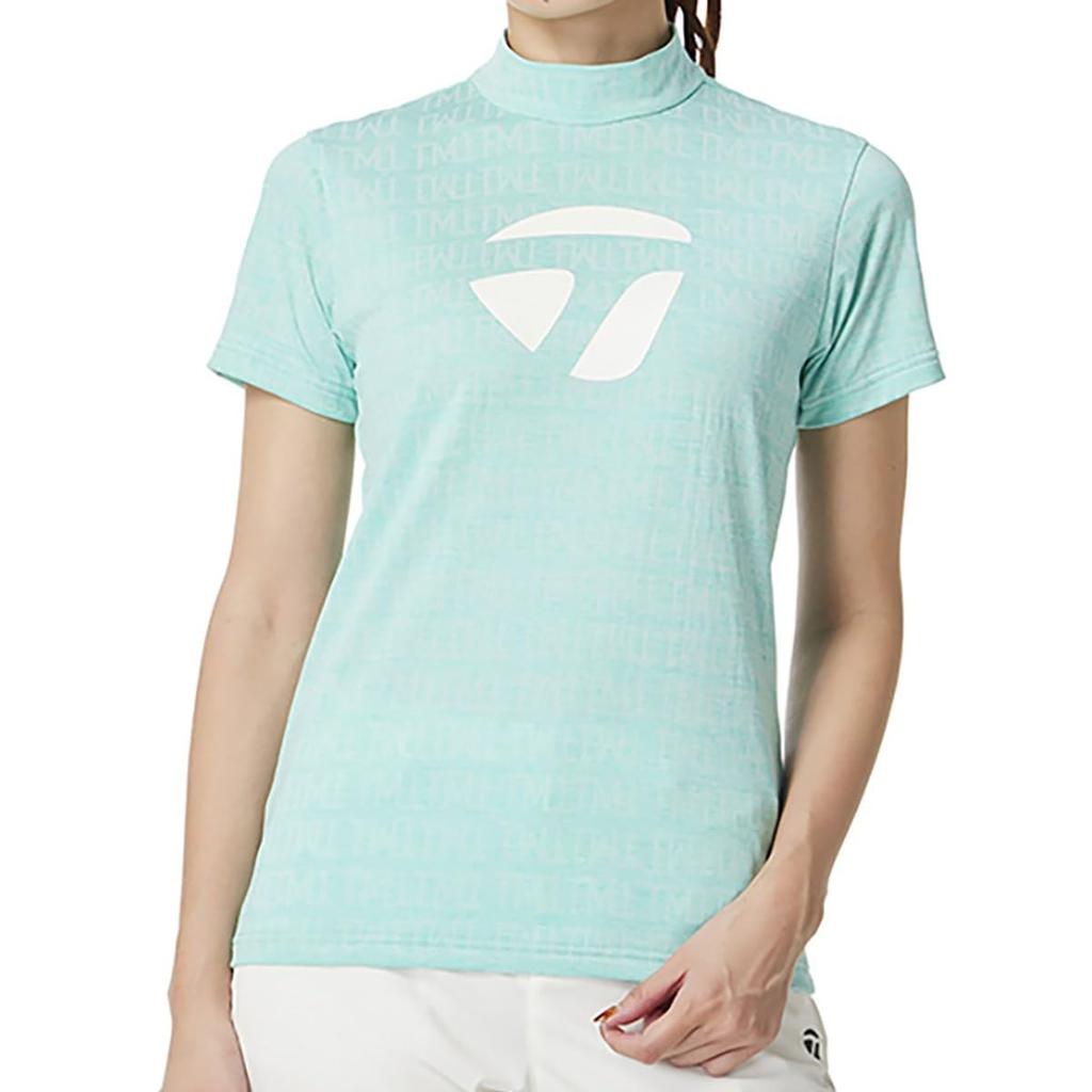 TaylorMade Fine Jacquard S/S Mock Jacket, Turquoise, Large, Women's, 2025SS UN701