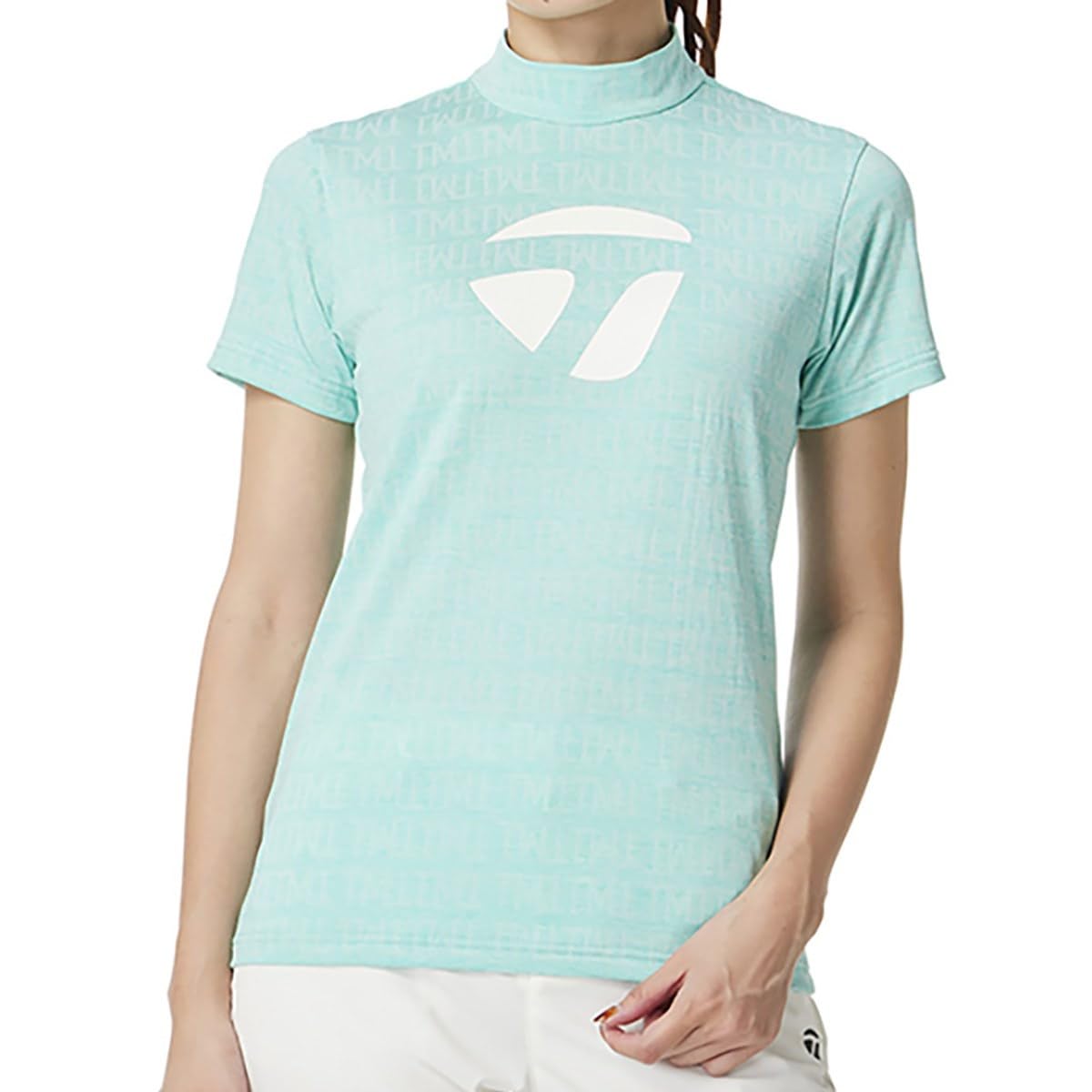 

TaylorMade Тонкий жаккардовый топ с коротким рукавом, бирюзовый, большой, женский, 2025SS UN701