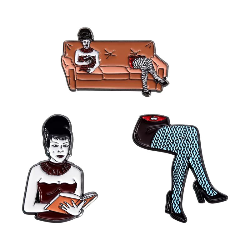 3-6 Pcs/set Anime TV Movies Enamel Pins Horror Movie Characters Brooches Lapel Badges Jewelry Gift for Fans Friends