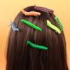6/12Pcs Simulation Spooky Caterpillars Hair Clip Funny Creative 3D Crawl Insect Duckbill Clip Hairpin Prank Party Hair Accessory