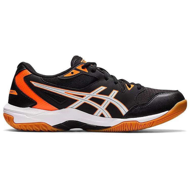 ASICS GEL ROCKET 10 2E Wide Black Shocking Orange Indoor Court Sneakers 1071A081-011