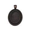 Oval Bezel Pendant Setting With Bail Fit 18x25mm Cabochon Blank Bases Tray