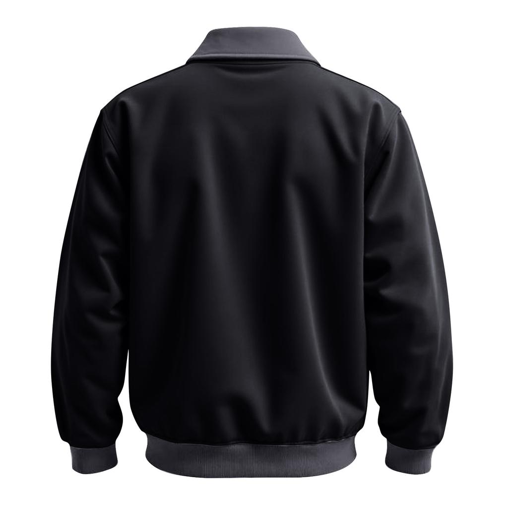 Men's Solid Color Pocket Zipper Jacket Men's Sports Large Size Casual Jacket