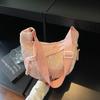 Today's popular large-capacity color thread cloth bags, wide shoulder straps, messenger bags, trendy versatile dumpling bags, women's bags.