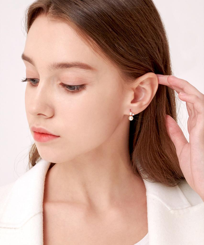 Ellejewelry 14K Gf Pearl One-Touch Earrings Elgpee215