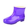 Short Rain Shoes Women's Velvet Warm Adult Rain Boots Rubber Shoes Wear-resistant Thick-soled Work Lightweight Waterproof Shoes