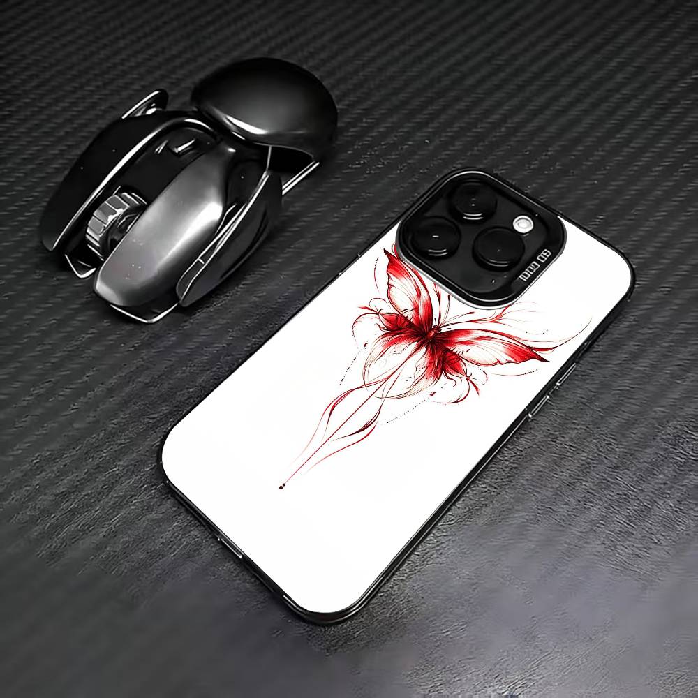 

B-Butterfly Phone Case For iPhone 17,16,15,14,13,12,11 Plus,Pro Max,XS,Colorful Silver Phone case Funda Cover iPhone15