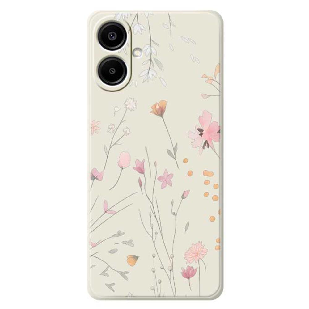 For Samsung Galaxy A07 4G Case Flower Pattern Printing Straight Edge TPU Phone Back Cover