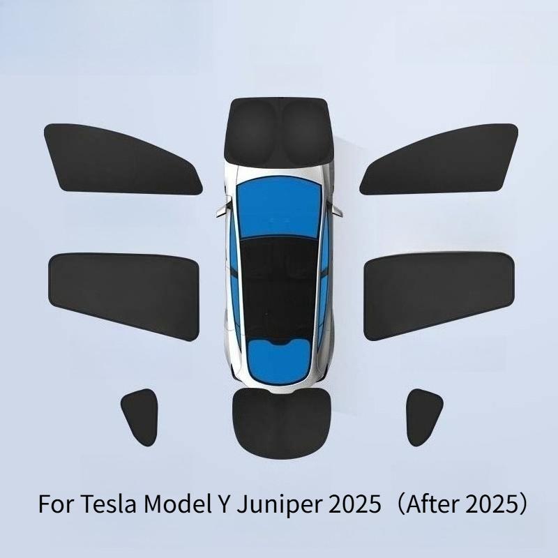 For Tesla Model Y Juniper 2025 Car Side Window Sun Shade Curtain Summer Sun Protection Sunshade Cover UV Car Privacy Curta
