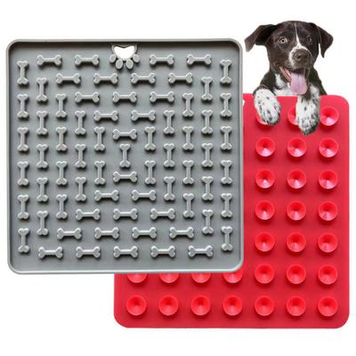 Tappetino con ventose Tappetino per alimentazione per animali domestici in silicone con motivo a osso Resistente per animali domestici con alimentazione lenta