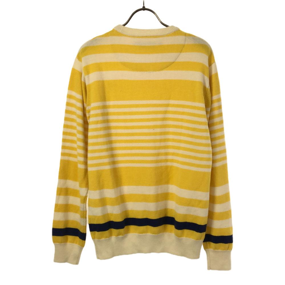 BLACK LABEL CRESTBRIDGE Sanyo Shokai Wool Blend Border Logo Embroidery Long Sleeve Knit Men's Used