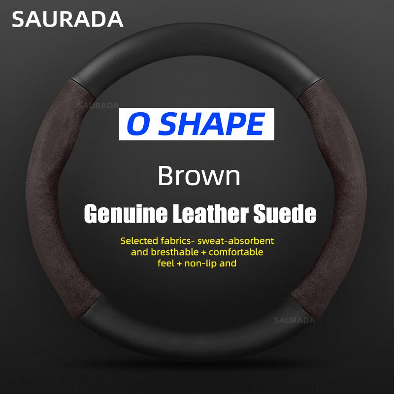Car Steering Wheel Cover 38cm Leather D Shape For Golf Polo Jatta Passat K3 Suzuki Swift Nissan Rogue Mercedes AMG Accessories