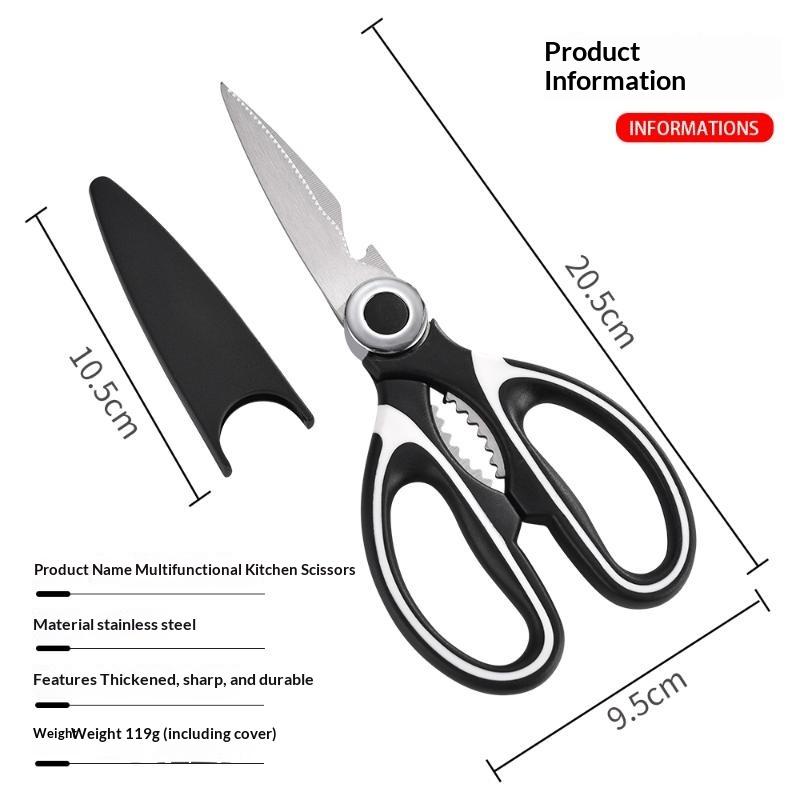 Multifunctional Kitchen Scissors Household Cut Vegetables Roast Broiler Scissors Stainless Steel Scissors