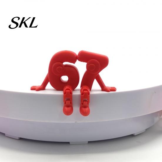 One-piece Integrated Molding Figure 3D Printed Movable Joint Number 6 & 7 Figurine Ornaments, Desktop Art Sculpture, Decorative Ornament Digit Statue,