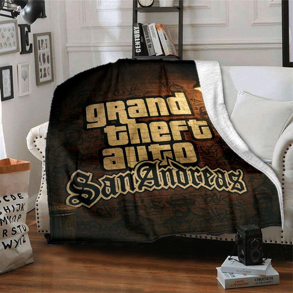 

1pc Grand Theft Auto Soft Flannel Blanket with Designer Print - A cozy blanket for all seasons, perfect for the couch, bed, officeB08 80cmx120cm(31inx47in)