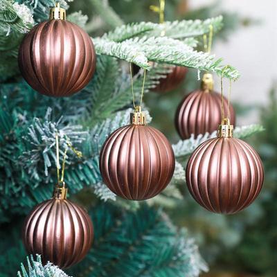 6pcs/set Christmas Ball Champagne Pumpkin Ball Xmas Decorative Hanging Ornaments Party Christmas Spheres Pendant