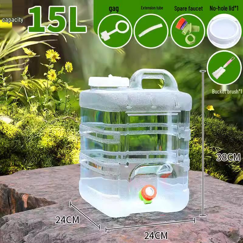 Outdoor-Wassereimer mit Wasserhahn, Großer Kunststoff-Lagertank für Autotouren und Heimgebrauch