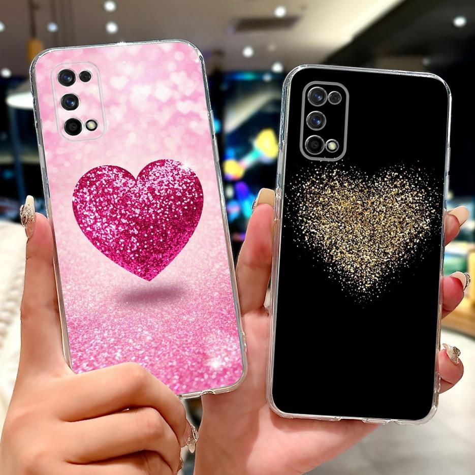 For Realme 7 Pro Case RMX2170 Cute Love Heart Painted Cover Soft Slim Phone Case For Realme 7 5G RMX2111 Realme7 Pro Fundas Bags