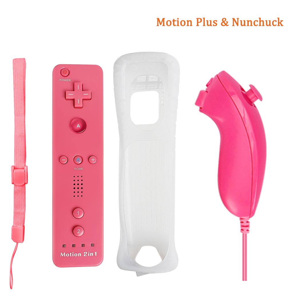 2 In 1 Wireless Gamepad for Nintendo Wii/Wii Game Remote Controller Joystick Joypad Nunchuck Hand Curved Game Handle Accessories