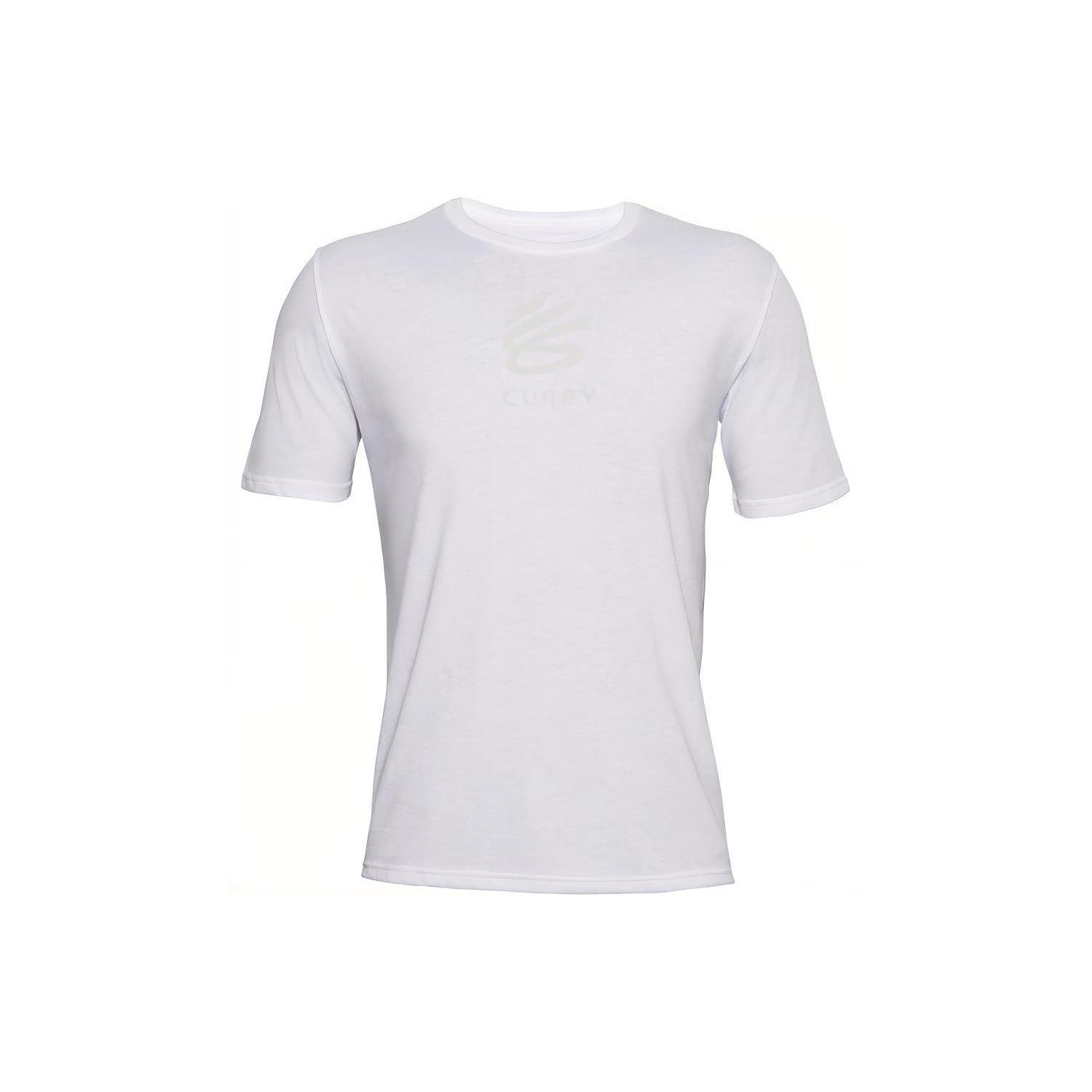 Men s Under Armour Curry Casual Logo Printing Short Sleeve White 1357001-100 XL