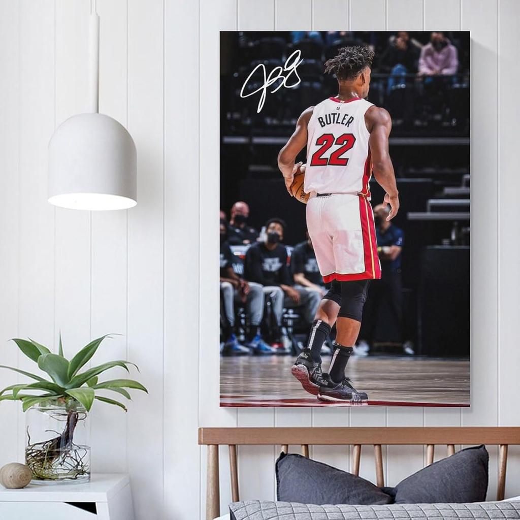 LINYISHU Jimmy Butler Poster Basketball Signature Wall Art Canvas Print Poster HD Home Decoration Painting ID82814; Unframe; 16x24inch(40x60cm)