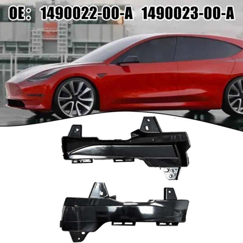 Auto Left Fog Light Frame Front Bumper Foglight Covers Without Hole For Tesla Model 3 1490022-00-A Parts Accessories