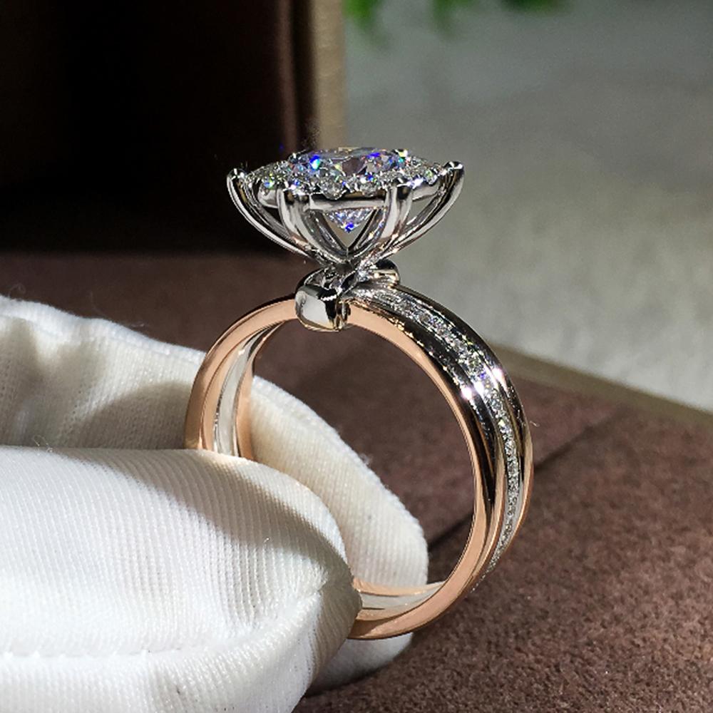 Classic 4 Claws Design Bridal Engagement Wedding Rings AAA Dazzling Cubic Zirconia Hot Sale Timeless Style Female Jewelry