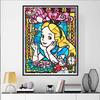 Disney Diamond Painting Alice in Wonderland Stained Glass Artwork Cute DIY Rhinestone Mosaic Cross Stitch Kit Embroidery Gift Home Decor