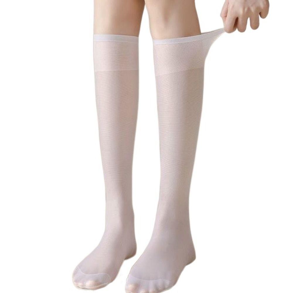 1 Pair Solid Color Ultra-thin Nylon Stocking Sweat-absorbing Elasticity Invisible Stockings  Women's