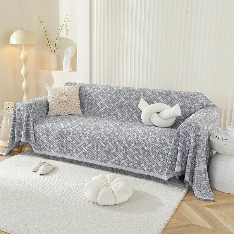 Scandinavian Style Simple Solid Colour Sofa Cover Cloth Four Seasons Universal Sofa Towel Full Cover Universal All-inclusive Sofa Cover