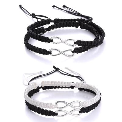 2/Pcs Retro Infinity Handmade Bracelet Set Friendship Bracelet Set  For Women Men Love Couples Bracelets Set Infinity Jewelry