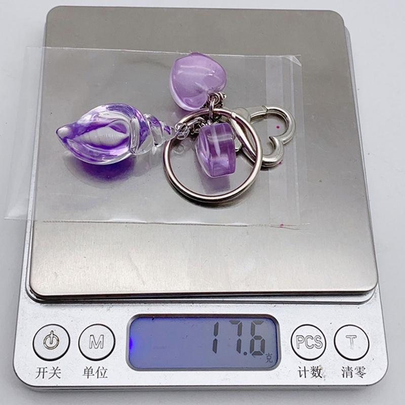 Fashionable Conch Keychain Bag Purse Adornment Stylish Heart Key Holder Cute Backpack Accessory Perfect for Any Occasion