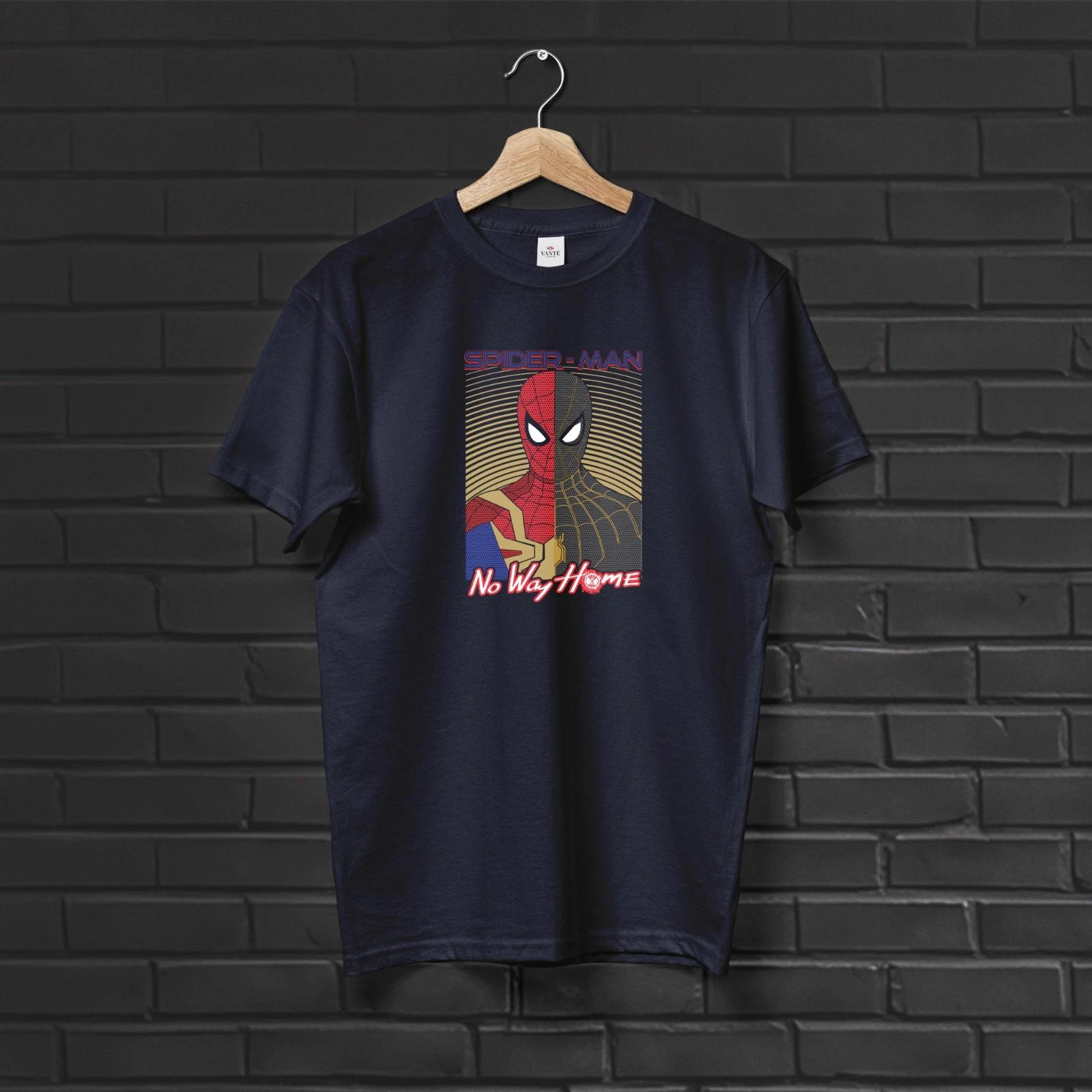 Spiderman No Way Home T-Shirt Split Mask Integrated Suit Graphic Tee 2XL