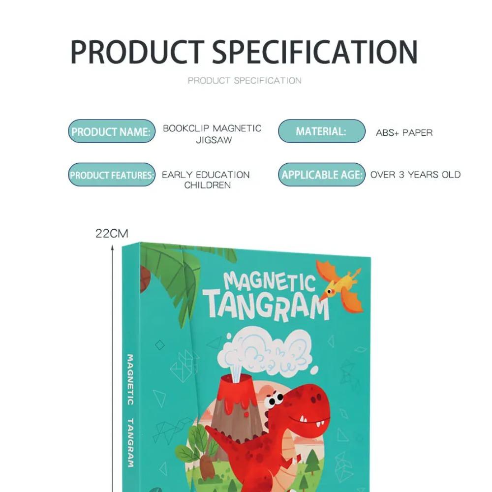 Wooden Jigsaw Magnetic Tangram Puzzle Book Educational Toys for Children Baby Kid Portable Montessori Learning Intelligence