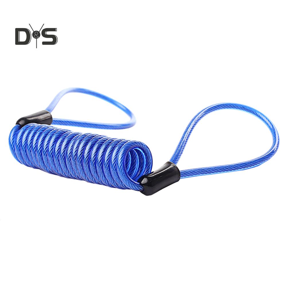 DYS Auto Shop 120cm Motorcycle Motorbike Security Disc Brake Lock Spring Reminder Cable Coil