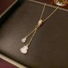 Women's Cross-Border Fashion Necklace with Colorful Zirconia Heart and Titanium Steel Clavicle Chain